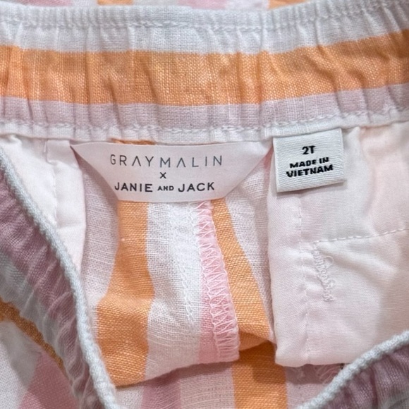 Janie and Jack Tropical Hawaiian Vacation Resortwear Linen Blend Shorts Size 2T - Picture 4 of 5
